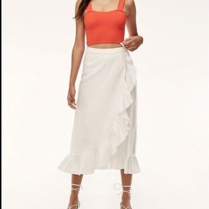 Aritzia Wilfred Leonela White Linen Skirt